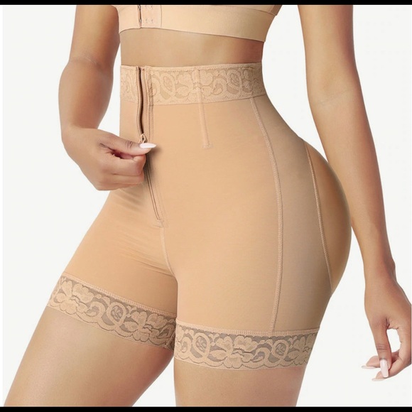Front Zipper Butt Lifter Shorts High Waist Curve-Creating - Picture 1 of 2